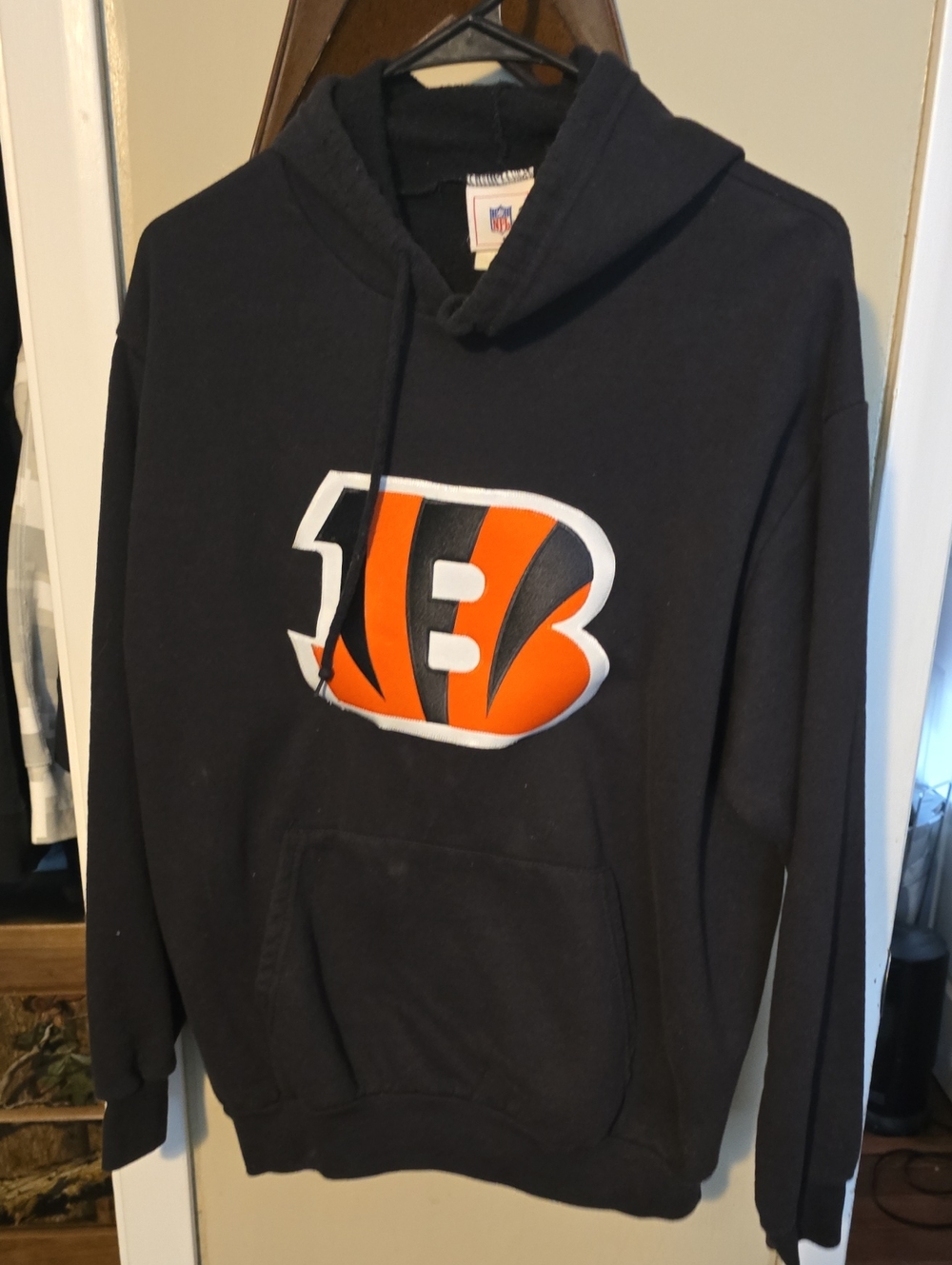Black Pullover Hoodie with Orange Team 'B' Logo New Small